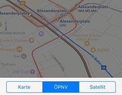 iOS 9 ÖPNV Karte
